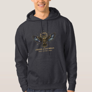 Celestial Owl Cosmic Guardian Hoodie