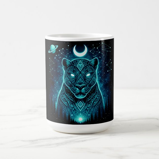 Celestial Panther – Cosmic Shadow Wildlife Galaxy  Coffee Mug (Center)