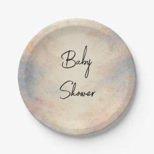 Celestial Paper Plates Gold Stars Constellations