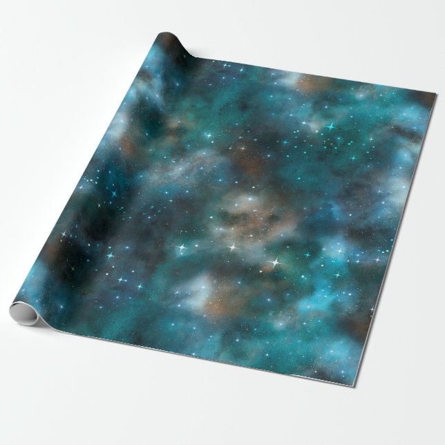 Celestial papers wrapping paper (Unrolled)