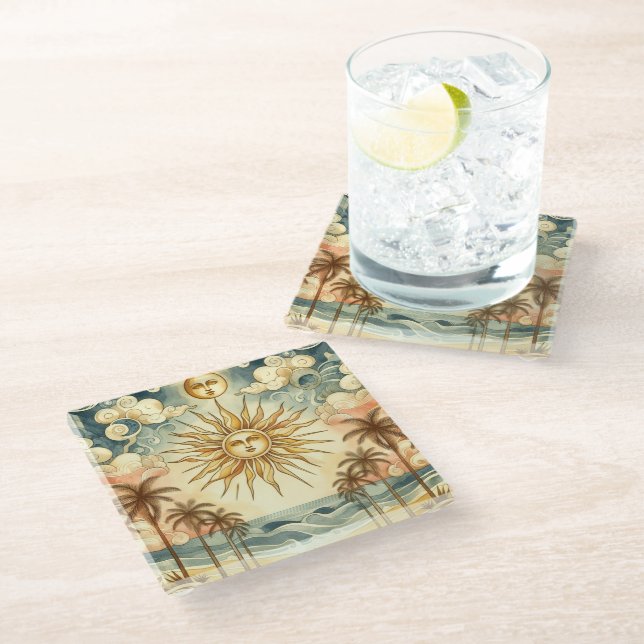 Celestial Paradise Glass Coaster (Angled)