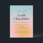 Celestial Pastel Blue Grainy Gradient Bat Mitzvah Invitation<br><div class="desc">Celestial Pastel Blue and Pink Grainy Gradient Bat Mitzvah Invitation</div>