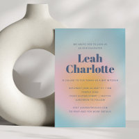 Celestial Pastel Blue Groovy Gradient Bat Mitzvah