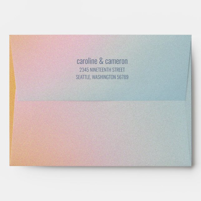 Celestial Pastel Blue Pink Gradient Return Address Envelope (Back (Top Flap))