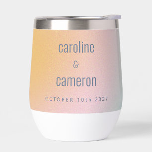 Celestial Pastel Blue Pink Grainy Gradient Wedding