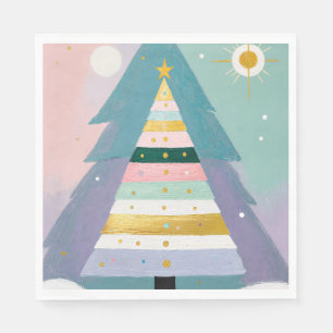 Celestial Pastel Christmas Tree Napkin
