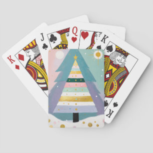 Celestial Pastel Christmas Tree Playing Cards