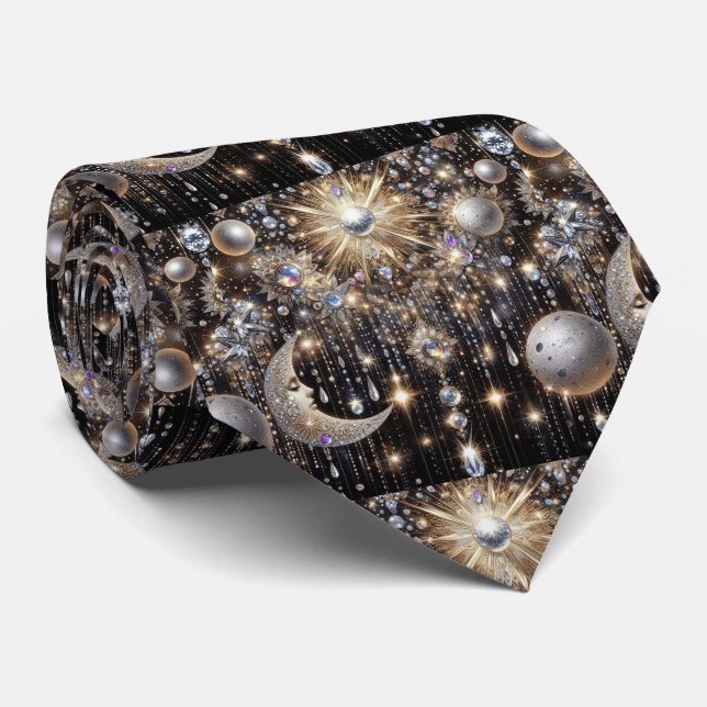 Celestial Pattern Diamond Tie (Rolled)