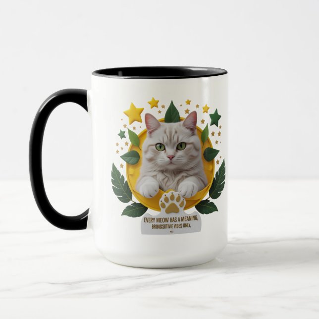 Celestial Paws – 15 oz Cat Combo Mug  (Left)