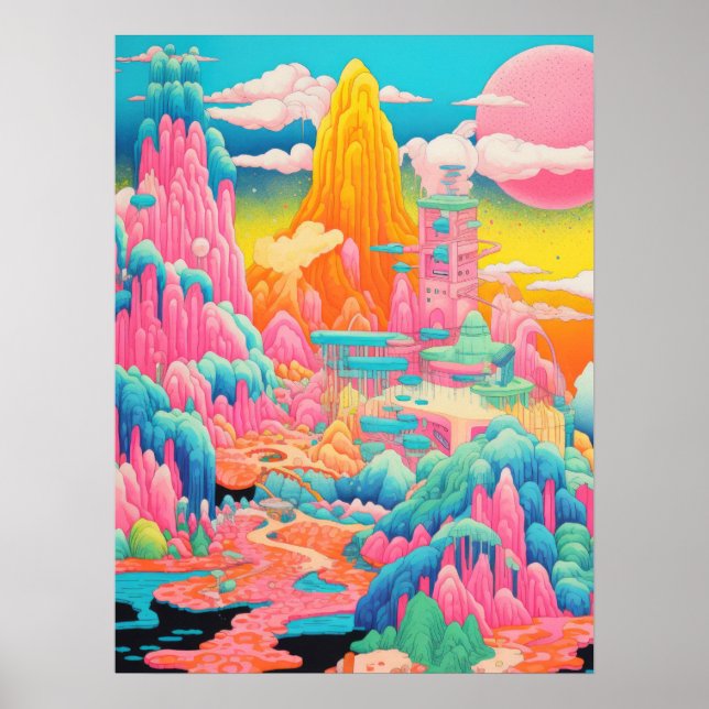 Celestial Peaks: A Symphony of Colour Poster (Front)