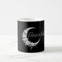 Celestial Personalised Moon Goddess Name on Black