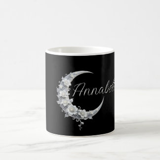 Celestial Personalised Moon Goddess Name on Black Coffee Mug