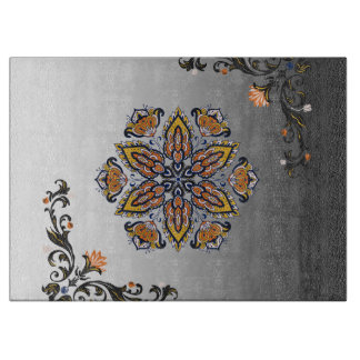 Celestial Petals – Dark Botanical Design Cutting Board