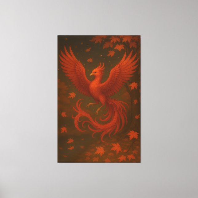 Celestial Phoenix in Autumn – Fine Art Premium Can Canvas Print (Front)