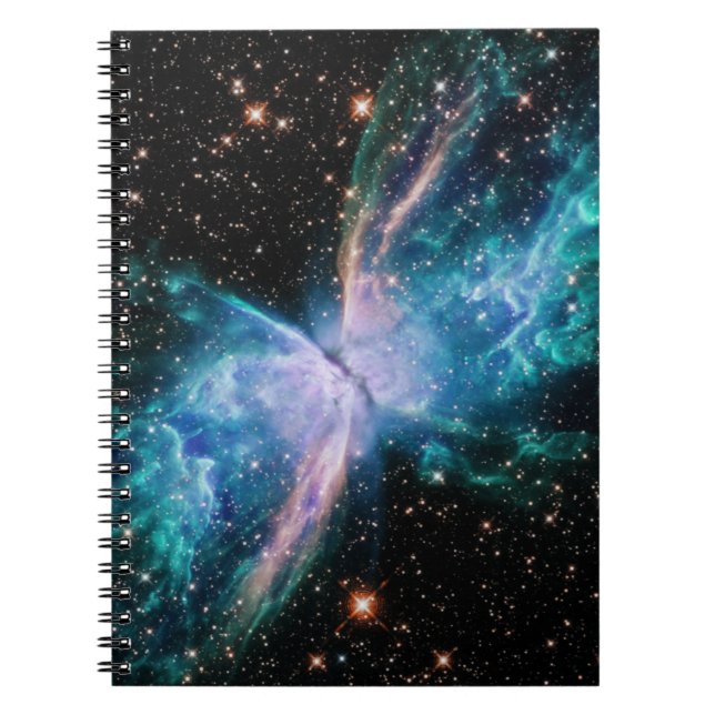 Celestial Photo Aqua Butterfly Nebula Notebook (Front)