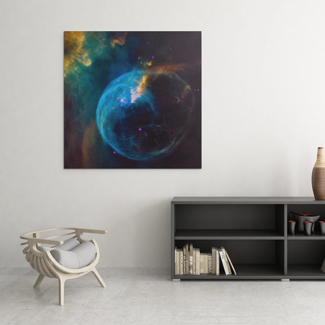 Celestial Photo Teal and Aqua Bubble Nebula Canvas Print (Creator Uploaded)