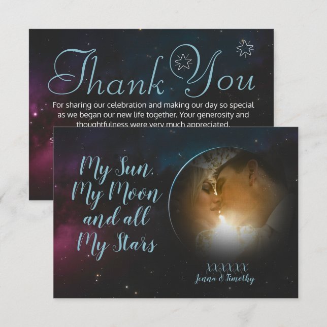 Celestial Photo Thank You Cards (Front/Back)