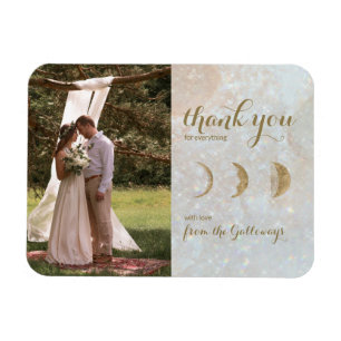 Celestial Photo Zodiac Moon Blue Wedding Thank you Magnet