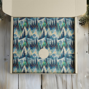 Celestial Pines Mountain Abstract Winter Tissue Paper