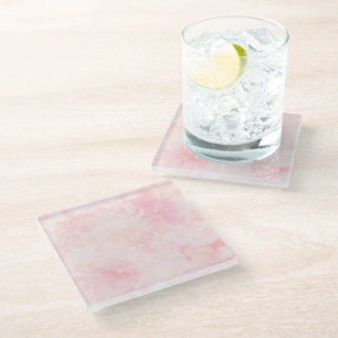  Celestial Pink Nebula Glass Coaster