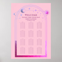 Celestial Pink Purple Sun Moon Stars Wedding