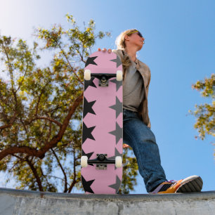 Celestial Pink Silver Skateboard Deck