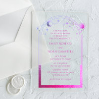 Celestial Pink Sun Moon Stars Galaxy Space