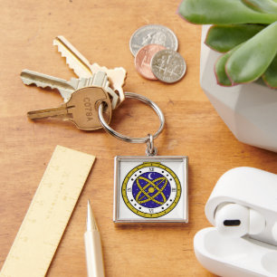 Celestial Pocket Watch Vector Graphic with Golden Key Ring