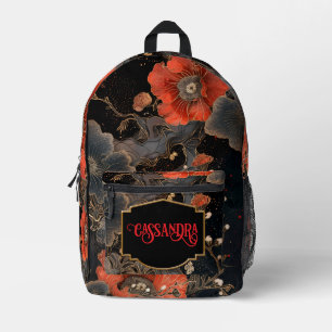 Celestial Poppies Personalised  Printed Backpack