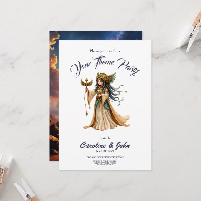 Celestial Priestess of the Golden Pyramid.  Invitation (Front/Back In Situ)
