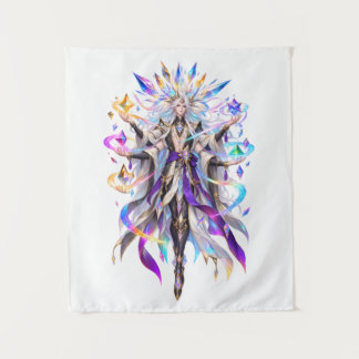 Celestial Prism Goddess Fantasy Wall Art Tapestry