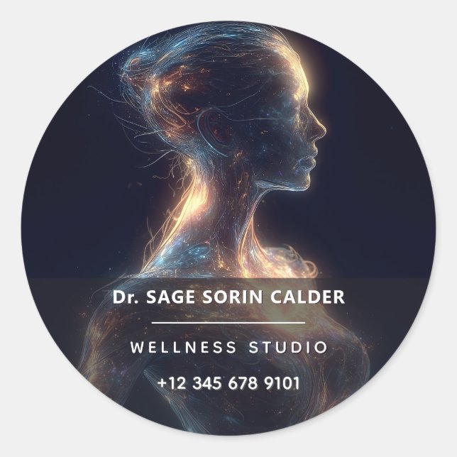 Celestial Pulse Energy Healing Classic Round Sticker (Front)