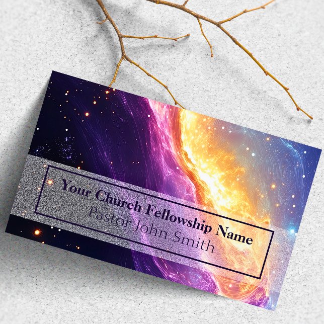 Celestial Purple Church Pastor Business Cards (Celestial Church Pastor Business Cards)