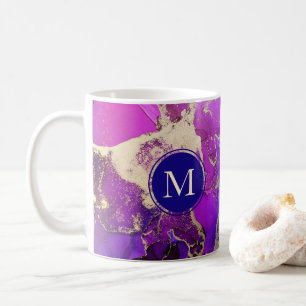 Celestial Purple Gold and Pink Abstract Coffee Mug