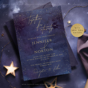 Celestial Purple Gold Galaxy Stars Starry Night