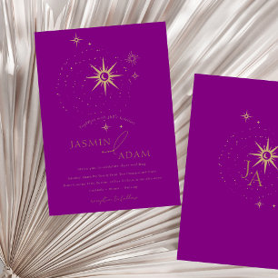Celestial Purple Stars and Gold Wedding