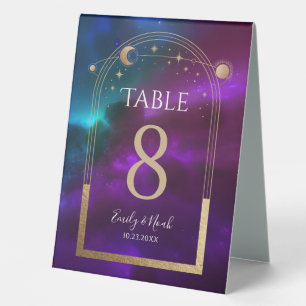 Celestial Purple Teal Sun Moon Astronomy Wedding