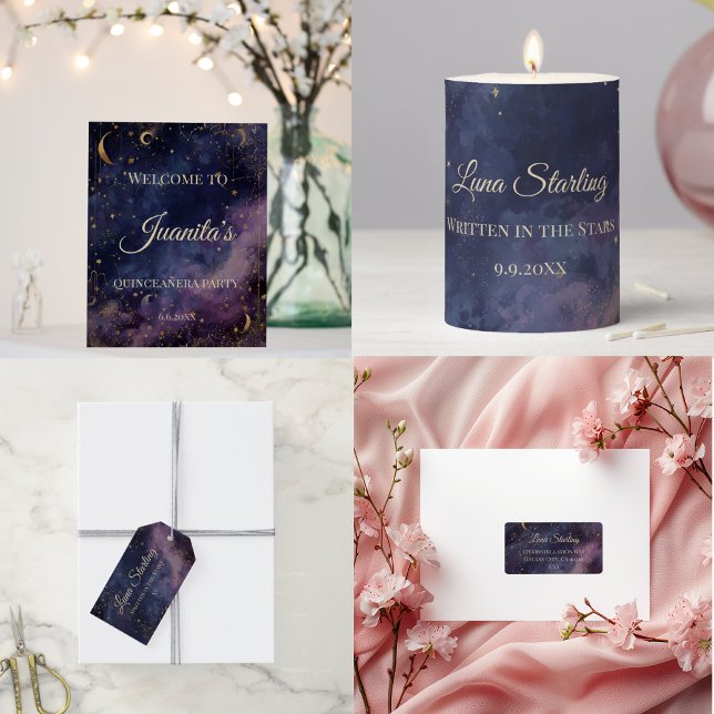 Celestial Quinceañera, custom Gift Tags (Creator Uploaded)