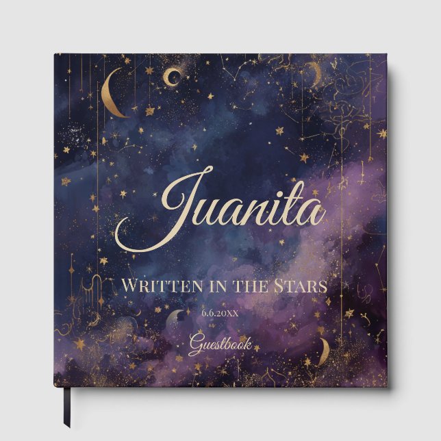 Celestial Quinceañera, custom Guest Book (Front)