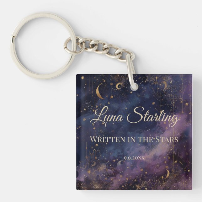 Celestial Quinceañera, custom Key Ring (Front)
