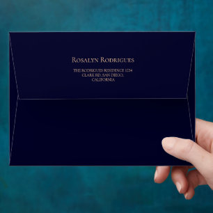 Celestial Quinceanera Midnight Blue Envelope