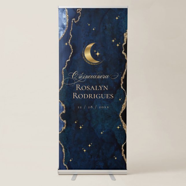 Celestial Quinceanera Vertical Retractable Banner (Front)