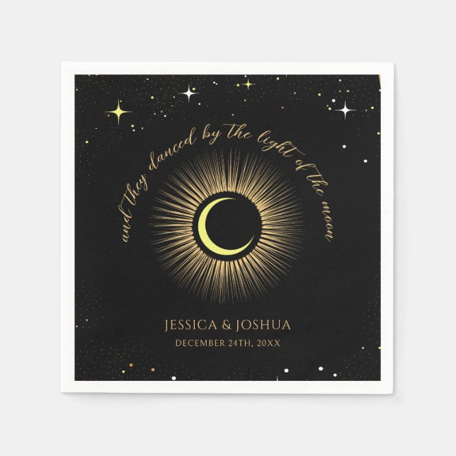Celestial Quote Star Dust Mystical Wedding Napkin (Front)