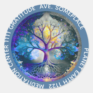 Celestial Radiance Tree of Life Classic Round Sticker