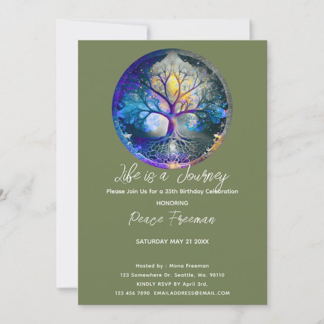 Celestial Radiance | Tree of Life Invitation (Front)