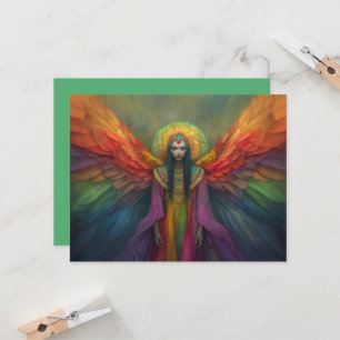 Celestial Rainbow Goddess Angel Spirit Guide Art Invitation
