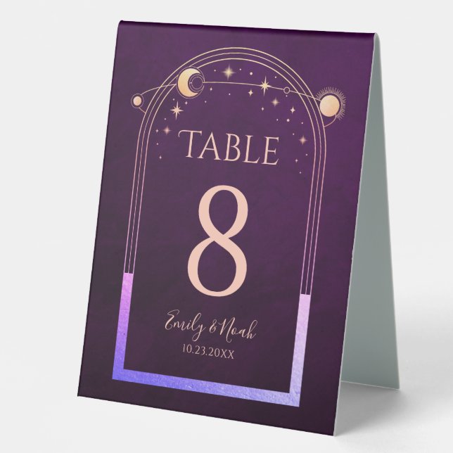 Celestial Rainbow Plum Sun Moon Stars Wedding  (Front)