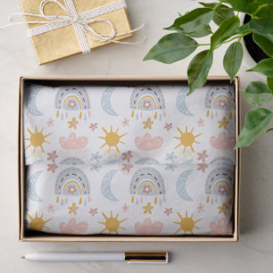 Celestial Rainbow & Sunburst Pattern Tissue Paper