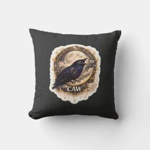 Celestial Raven Moon Gothic Night Nature Vibes Cushion
