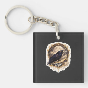 Celestial Raven Moon Gothic Night Nature Vibes Key Ring